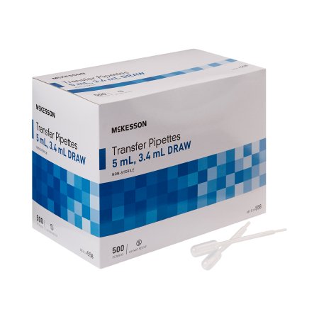 McKesson McKesson Transfer Pipette 5 mL 0.5 to 1 mL Graduation Increments NonSterile - Box of 1 - 558-BX