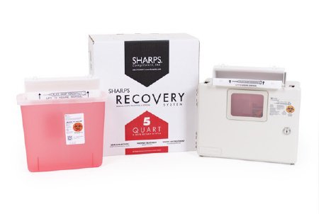 Sharps Compliance Mailback Sharps Container Intro Kit Sharps Recovery System™ Translucent Red Base 12-1/4 L X 4-3/4 W X 10-1/2 H Horizontal Entry 1.35 Gallon - KT/1 - 80501-INTRO-KT