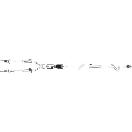 Baxter IV Pump Set Interlink® Pump 1 Port 10 Drops / mL Drip Rate 170 to 260 Micron Filter 114 Inch Tubing Blood / Solution - Case of 48 - 2C6750H-CS