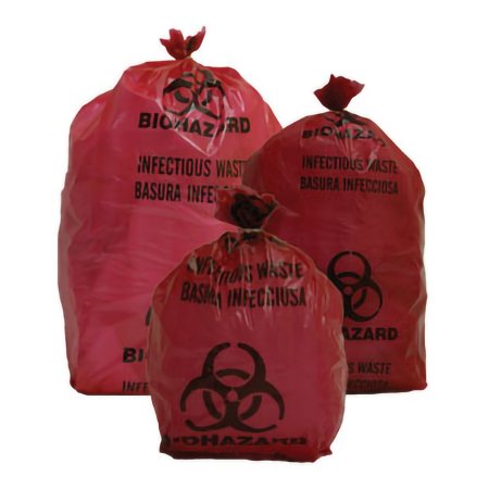 Unimed - Midwest Biohazard Waste Bag 3 gal. Red Bag 14 X 18-1/2 Inch - Pack of 200 - 03EB086000-PK