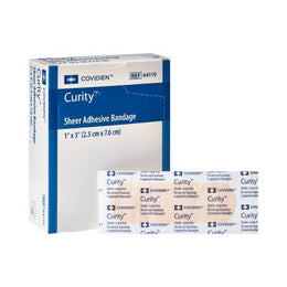Cardinal Adhesive Strip Curity™ 1 X 3 Inch Plastic Rectangle Sheer Sterile - Case of 3600 - 44119-CS