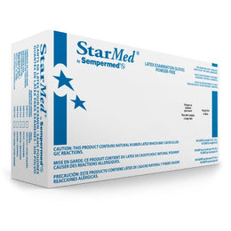 Sempermed USA Exam Glove StarMed® Large NonSterile Latex Standard Cuff Length Fully Textured White Not Rated - Case of 1000 - SM104-CS