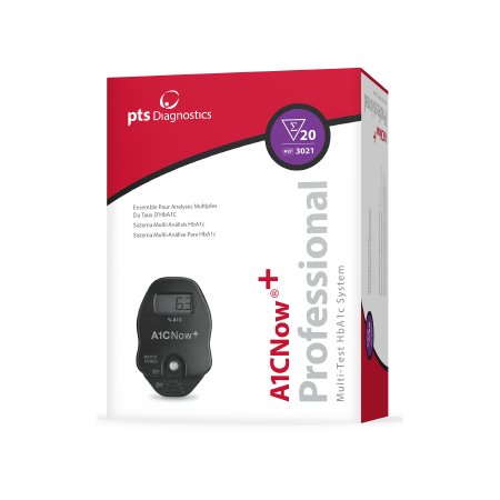 PTS Diagnostics HbA1c Test Kit A1CNow®+ Diabetes Management HbA1c Test Whole Blood Sample 20 Tests CLIA Waived - Box of 20 - 3021-BX
