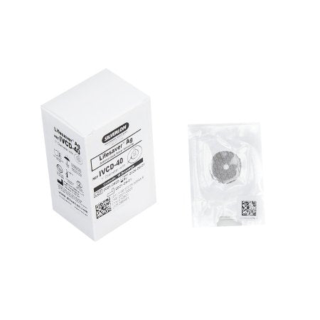 Argentum Medical Antimicrobial Split Sponge Silverlon® Lifesaver AG™ Silver / Foam 1 Inch Disk with 4 mm Hole Diameter Sterile - Box of 10 - IVCD-40-BX