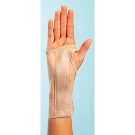 DJO Wrist Brace ProCare® Low Profile / Contoured / Wraparound Aluminum / Cotton / Elastic Right Hand Beige Medium - Each - 79-87075-EA