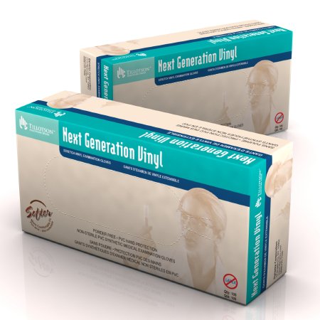 Dynarex Exam Glove Next Generation Vinyl Small NonSterile Stretch Vinyl Standard Cuff Length Smooth Ivory Not Rated - Case of 1000 - 6822-CS