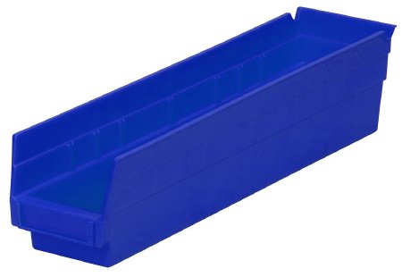 Akro-Mils Shelf Bin Blue Industrial Grade Polymers 4 X 4-1/8 X 17-7/8 Inch - Case of 12 - 30128BLUE-CS