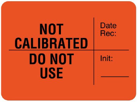 United Ad Label Pre-Printed Label Auxiliary Label Red Paper NOT CALIBRATED Date Rec: ______________DO NOT USE Init: __________ Quality Control Label 1-3/4 X 1-3/4 Inch - Each - ULLR306-EA