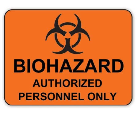 Market Lab Inc Door / Wall Sign Caution Biohazard Authorized Personnel Only - Each - 2001-EA