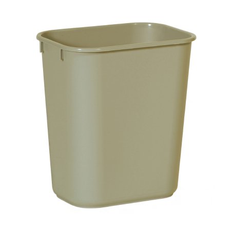 RJ Schinner Co Trash Can Deskside 13-5/8 Quart Rectangular Beige LLDPE Open Top - Each - FG295500BEIG-EA