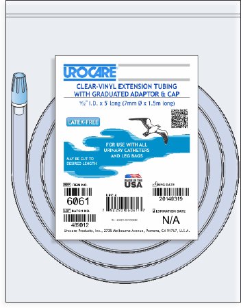 Urocare Products Extension Tube Urocare® 60 Inch, Clear, Vinyl, Adaptor & Cap, NonSterile - Each - 6061-EA