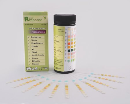 BTNX Urinalysis Reagent Rapid Response™ Bilirubin, Blood, Glucose, Ketone, Leukocytes, Nitrite, pH, Protein, Specific Gravity, Urobilinogen For in vitro diagnostic use only 100 per Bottle - Box of 100 - U10.1-1S100-BX