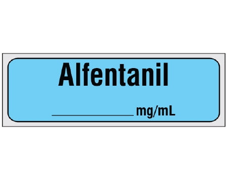 Shamrock Scientific Drug Label Shamrock Anesthesia Label Alefentanil___mg/mL Blue 1/2 X 1 Inch - Each - SA-240-PRE-EA