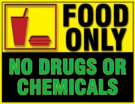 Medical Safety Systems Magnetic Sign Instructional Sign Food Only No Drugs - Each - 735-59922001-EA
