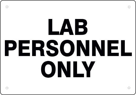 Medical Safety Systems Door Sign Restricted Access Lab Personnel Only - Each - 815-07450123-EA