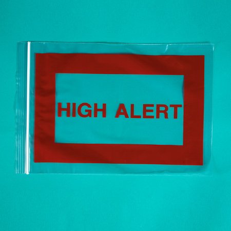 Health Care Logistics High Alert Medication Bag 8 X 11 Inch Plastic Clear / Red Zipper Closure - Box of 100 - 9535-BX