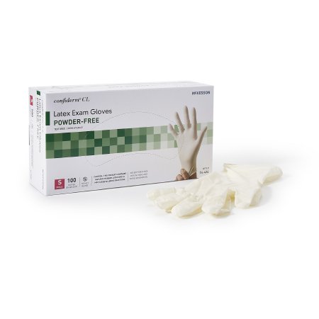 McKesson Exam Glove McKesson Confiderm® Small NonSterile Latex Standard Cuff Length Textured Fingertips Ivory Not Rated - Case of 1000 - 14-424-CS