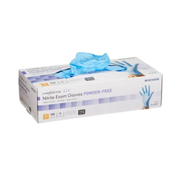 McKesson Exam Glove McKesson Confiderm® 4.5C X-Small NonSterile Nitrile Standard Cuff Length Textured Fingertips Blue Chemo Tested - Box of 100 - 14-652C-BX