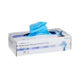 McKesson Exam Glove McKesson Confiderm® 3.8 Large NonSterile Nitrile Standard Cuff Length Textured Fingertips Blue Not Rated - Box of 100 - 14-688-BX
