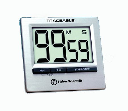 Fisher Scientific Electronic Alarm Timer Easel Stand, Magnet Back Traceable® 100 Minutes Digital Display - Each - 02261839-EA