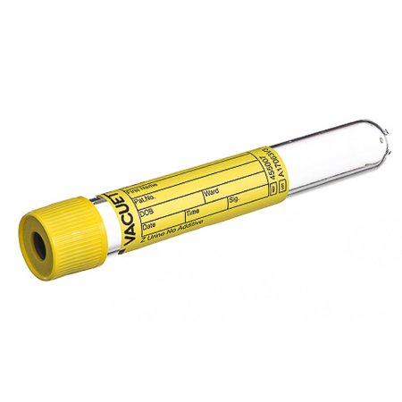 Greiner Bio-One VACUETTE® Z Urine No Additive Urinalysis Tube Round Bottom Plain 16 X 100 mm 10.5 mL Yellow Pull Cap Polyethylene Terephthalate (PET) Tube - Case of 1200 - 455007-CS
