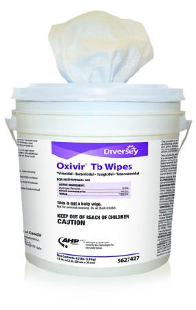 Lagasse Diversey™ Oxivir® Tb Surface Disinfectant Cleaner Premoistened Alcohol Based Manual Pull Wipe 160 Count Canister Cherry Almond Scent NonSterile - Each - DVO5627427-EA