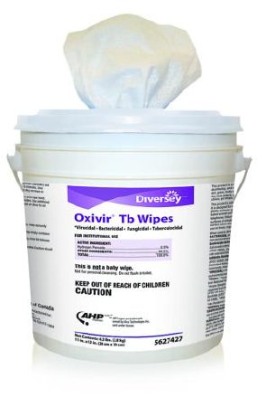 Lagasse Diversey™ Oxivir® Tb Surface Disinfectant Cleaner Premoistened Alcohol Based Manual Pull Wipe 160 Count Canister Cherry Almond Scent NonSterile - CT/160 - DVO5627427-CT