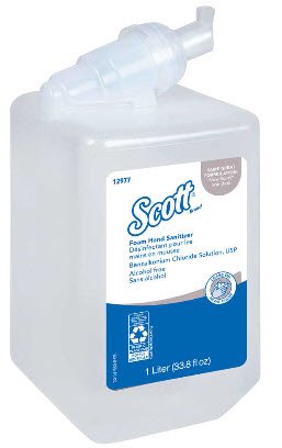 Kimberly Clark Alcohol-Free Hand Sanitizer Scott® Essential 1,000 mL BZK (Benzalkonium Chloride) Foaming Dispenser Refill Bottle - Case of 6 - 12977-CS