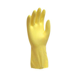 RJ Schinner Co Utility Glove Ambitex® L6501 Medium Flock Lined Latex Yellow 12 Inch Beaded Cuff NonSterile - Pack of 12 - LMD6500-PK