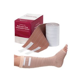 Carolon Company 2 Layer Compression Bandage System Carolon 4 X 96 Inch Tape Closure / Pull On Tan NonSterile Large Standard Compression - Box of 8 - 1030-BX