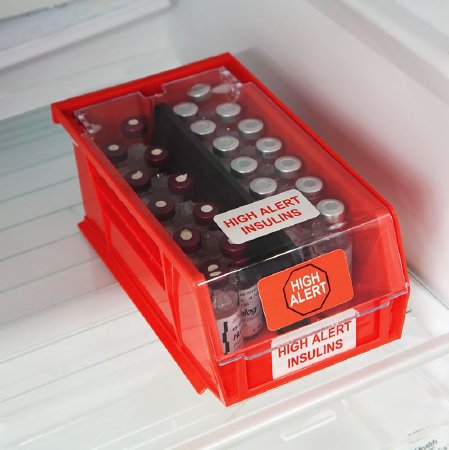 Health Care Logistics Insulin Bin Red Plastic 3 X 4-1/8 X 7-3/8 Inch - Each - 18558-EA