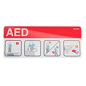 Philips Healthcare Door / Wall Sign First Aid Sign HeartStart® AED - Each - 989803170901-EA