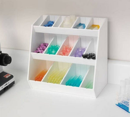 Market Lab Inc Benchtop Organizer White Industrial Grade Polymers 10 X 12 X 20 Inch - Each - 9957-EA