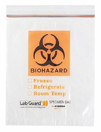 Fisher Scientific Biohazard Specimen Bag Lab Guard® Clear Bag Polyethylene 4 X 6 Inch - Case of 1000 - 22306325-CS