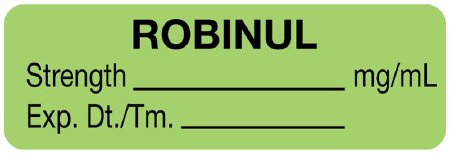 Shamrock Scientific Drug Label Shamrock Anesthesia Label Robinul___mg/mL Green 1/2 X 1 Inch - Each - SA-312-PRE-EA