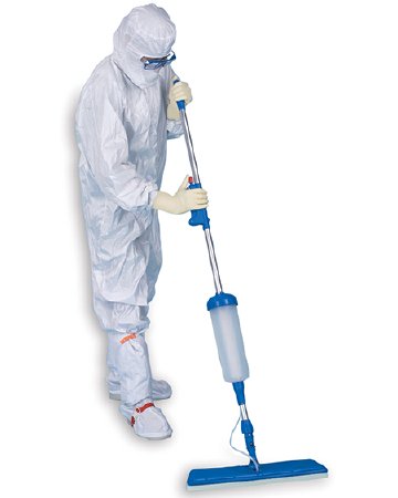 Contec Inc Cleanroom Wet Mop with Solution Reservoir Contec® EasySat™ Blue / Silver Aluminum / Plastic / Polyester NonSterile - Each - BLMOP-EA