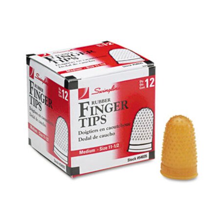 Swingline® Rubber Finger Tips, 11 1/2 (Medium), Amber, Dozen - DZ/1 - SWI-54035-DZ