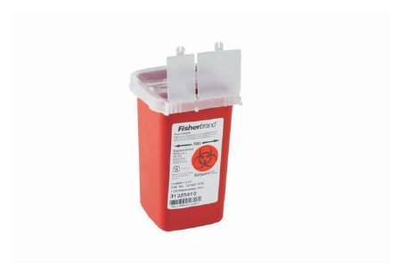 Fisher Scientific Sharps Container Fisherbrand™ Sharps-A-Gator™ Red Base 4-1/4 L X 4-1/4 W X 6-1/4 H Inch Vertical Entry 0.25 Gallon - Each - 22037970-EA