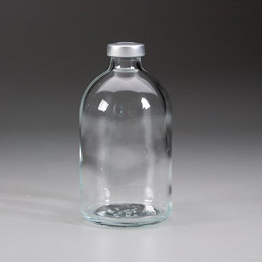 Health Care Logistics Empty Vial Borosilicate Glass 100 mL Stopper Cap - Box of 12 - 18496-BX