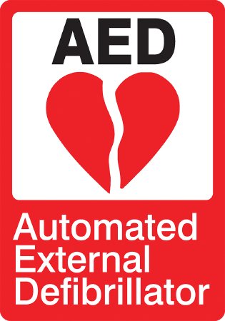 Medical Safety Systems Wall Sign First Aid Sign AED - Each - 815-01050124-EA