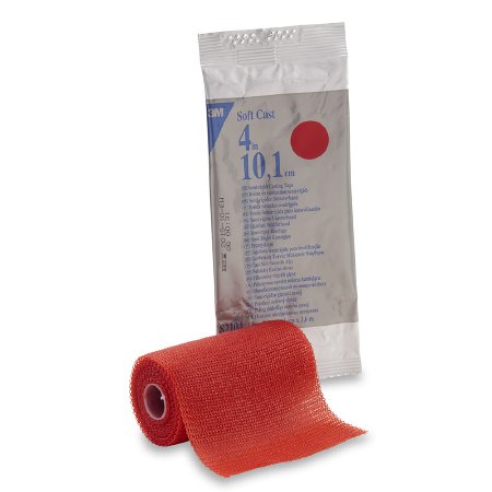 3M Cast Tape 3M™ Scotchcast™ Soft Cast 4 Inch X 12 Foot Fiberglass Red - Case of 10 - 82104R-CS