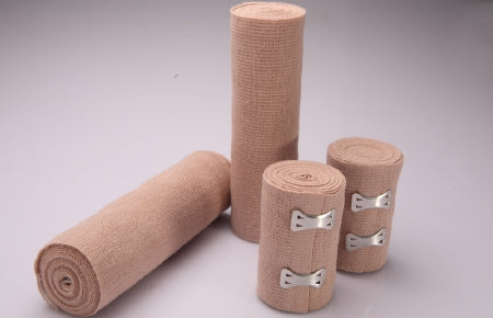 Welmed Elastic Bandage Welmed 6 Inch X 5 Yard Clip Detached Closure Tan NonSterile Standard Compression - Case of 48 - 1700-6SCLF-CS