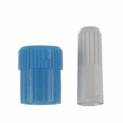 B. Braun Luer Lock Caps Blue Male / White Female - Case of 100 - BW1000-CS