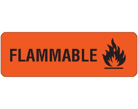Shamrock Scientific Pre-Printed Label Shamrock Warning Label Flourescent Red Paper Flammable Black Biohazard 1 X 3 Inch - Each - UPCR-7008-EA