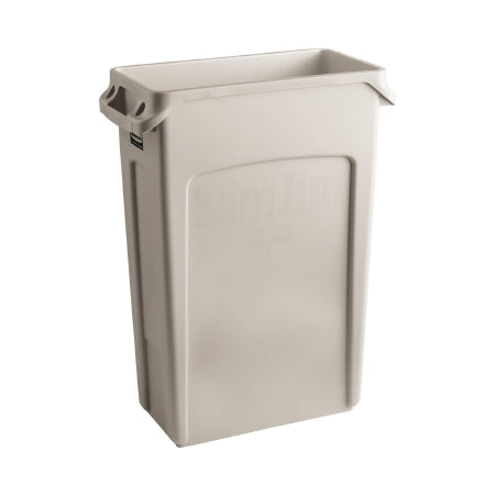 RJ Schinner Co Trash Can Rubbermaid® Slim Jim® 23 gal. Rectangular Beige LLDPE Open Top - Case of 4 - FG354060BEIG-CS