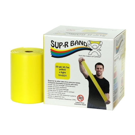 Fabrication Enterprises Exercise Resistance Band Sup-R Band® Yellow 5 Inch X 50 Yard X-Light Resistance - Each - 10-6321-EA