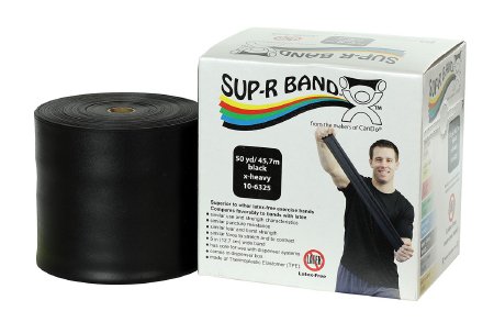 Fabrication Enterprises Exercise Resistance Band Sup-R Band® Black 5 Inch X 50 Yard X-Heavy Resistance - Each - 10-6325-EA