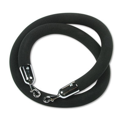 Tatco Crowd Control Rope, Velour, 6 ft, Black - Each - TCO-11116-EA