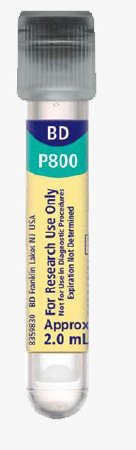 BD BD™ P800 Venous Blood Collection Tube Plasma Tube K2 EDTA / Protease / Esterase / DPP-IV Inhibitors Additive 13 X 75 mm 2 mL Black Stripe BD Hemogard™ Closure Plastic Tube - Case of 100 - 366420-CS
