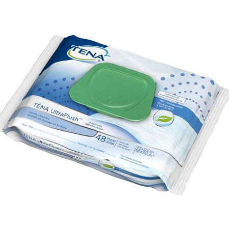 Essity HMS North America Inc Flushable Personal Wipe TENA ProSkin™ UltraFlush® Soft Pack Aloe / Vitamin E / Chamomile Scented 48 Count - Case of 576 - 65726-CS